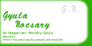 gyula mocsary business card