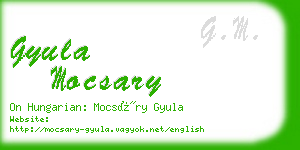 gyula mocsary business card